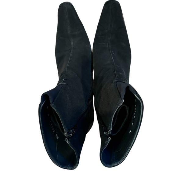 Stuart Weitzman  Women’s Black Neoprene Stretch Ankle Suede Sock Bootie Size 8m - Picture 6 of 7